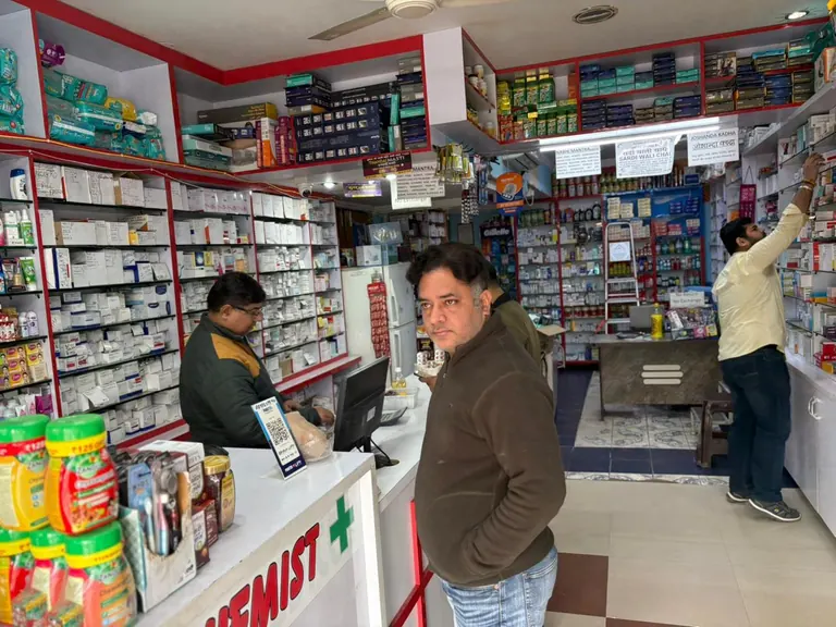 Spacious store interior — Gautam Chemist, Panchkula